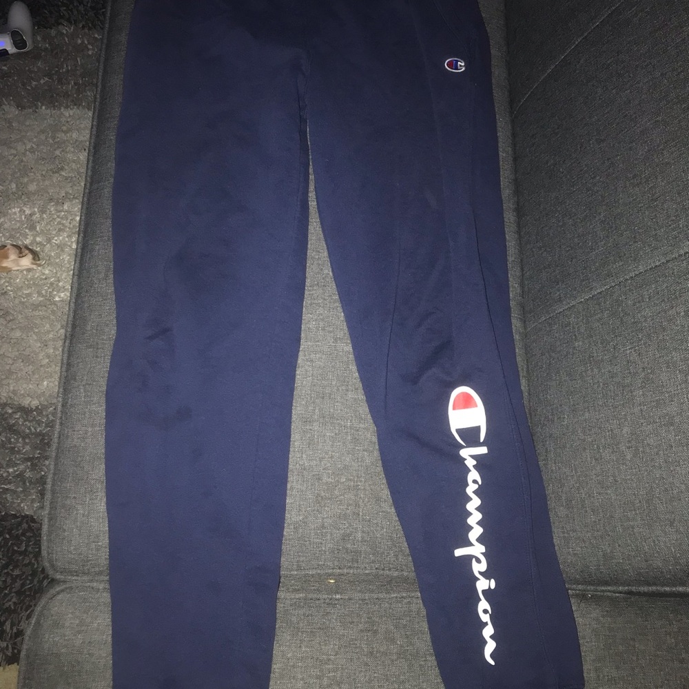 Champion navy sweat pants , medium